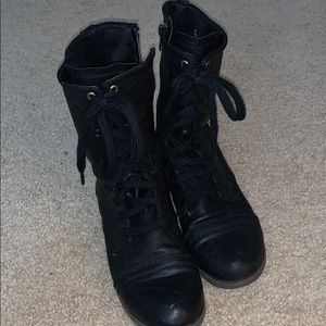 Black granny boots